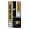 [Personalization Only] OFFICIAL NHL Colorblock Personalized Beach Towel - Anaheim Ducks